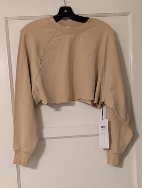 ALO Yoga Double Take Pullover In Putty Size XS